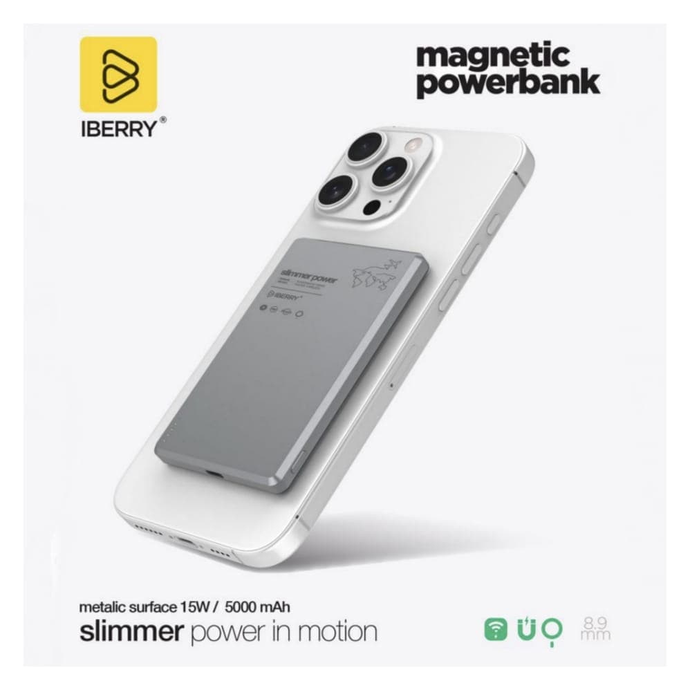WİM25 5000 mAh GREY WIRELESS AİR SLİM POWERBANK